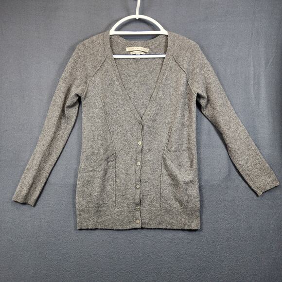 Max Studio Womens Cardigan Sweater Medium Grey 2 Ply Cashmere Pockets Classic - Picture 10 of 11